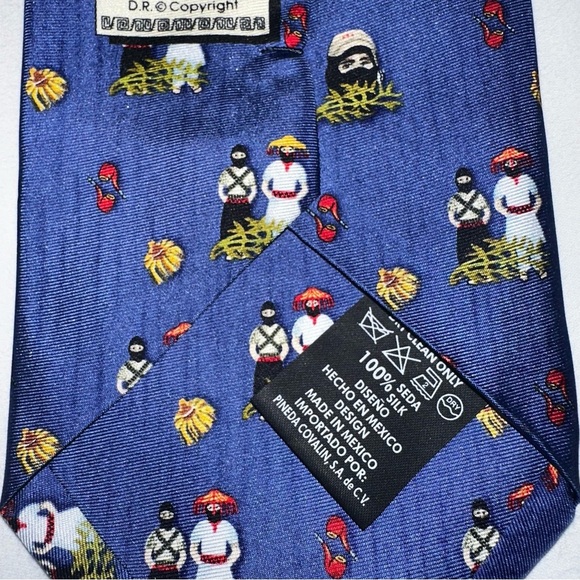 Pineda Covalin Blue CHIAPAS Silk Tie - Picture 6 of 6